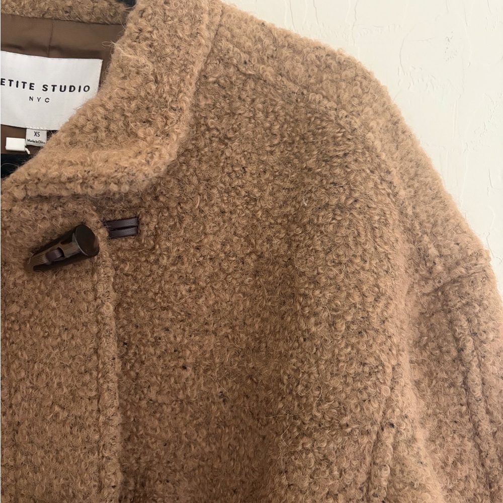 Petite Studio Tan Textured Coat - Picture 4 of 6